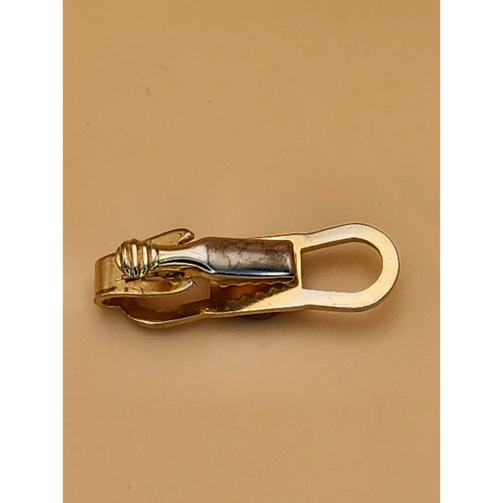 Vtg Made In England Semi-Precious GOLDSTONE Gold Plate Tie Clip Tie Bar Tie Tack